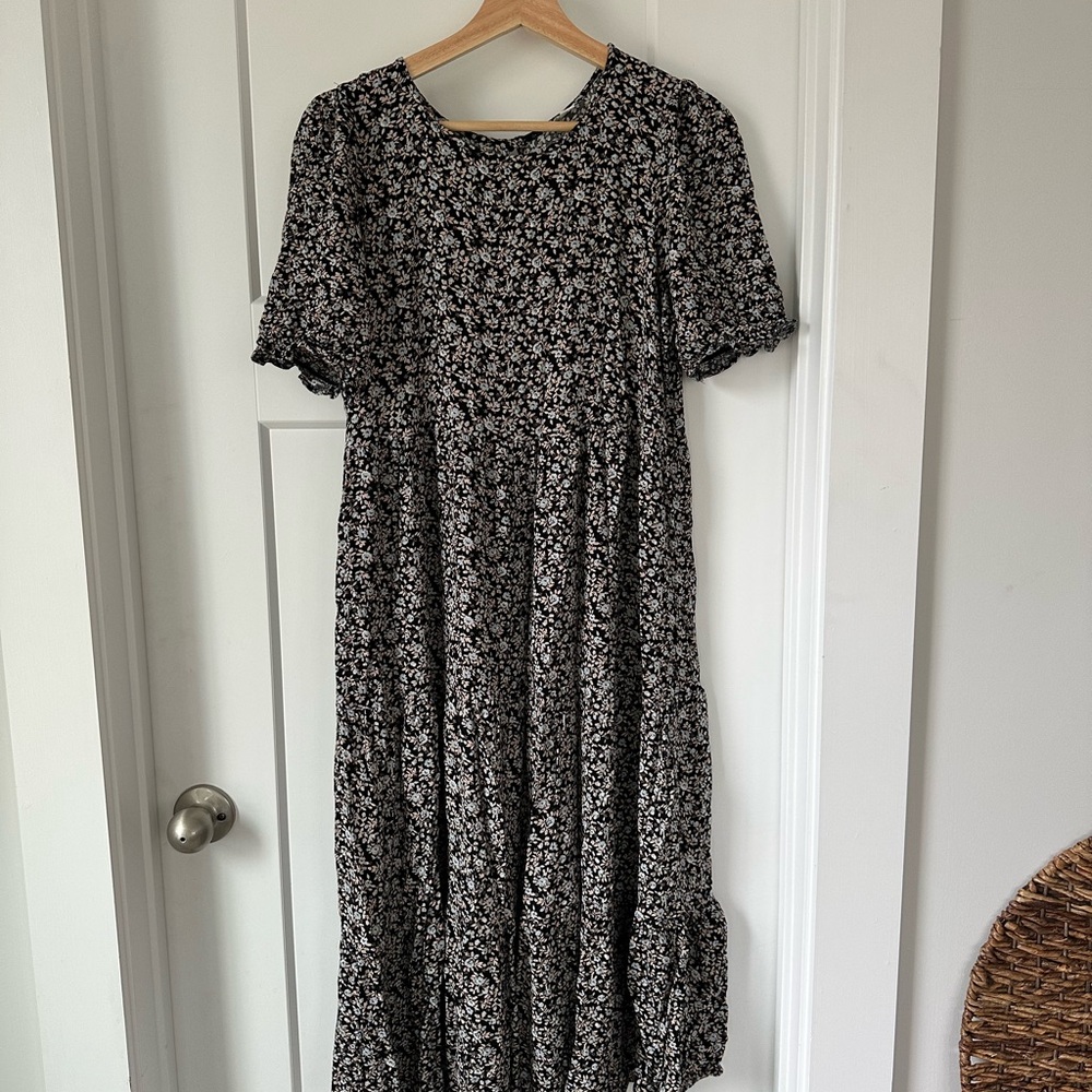 Floral Black Dress